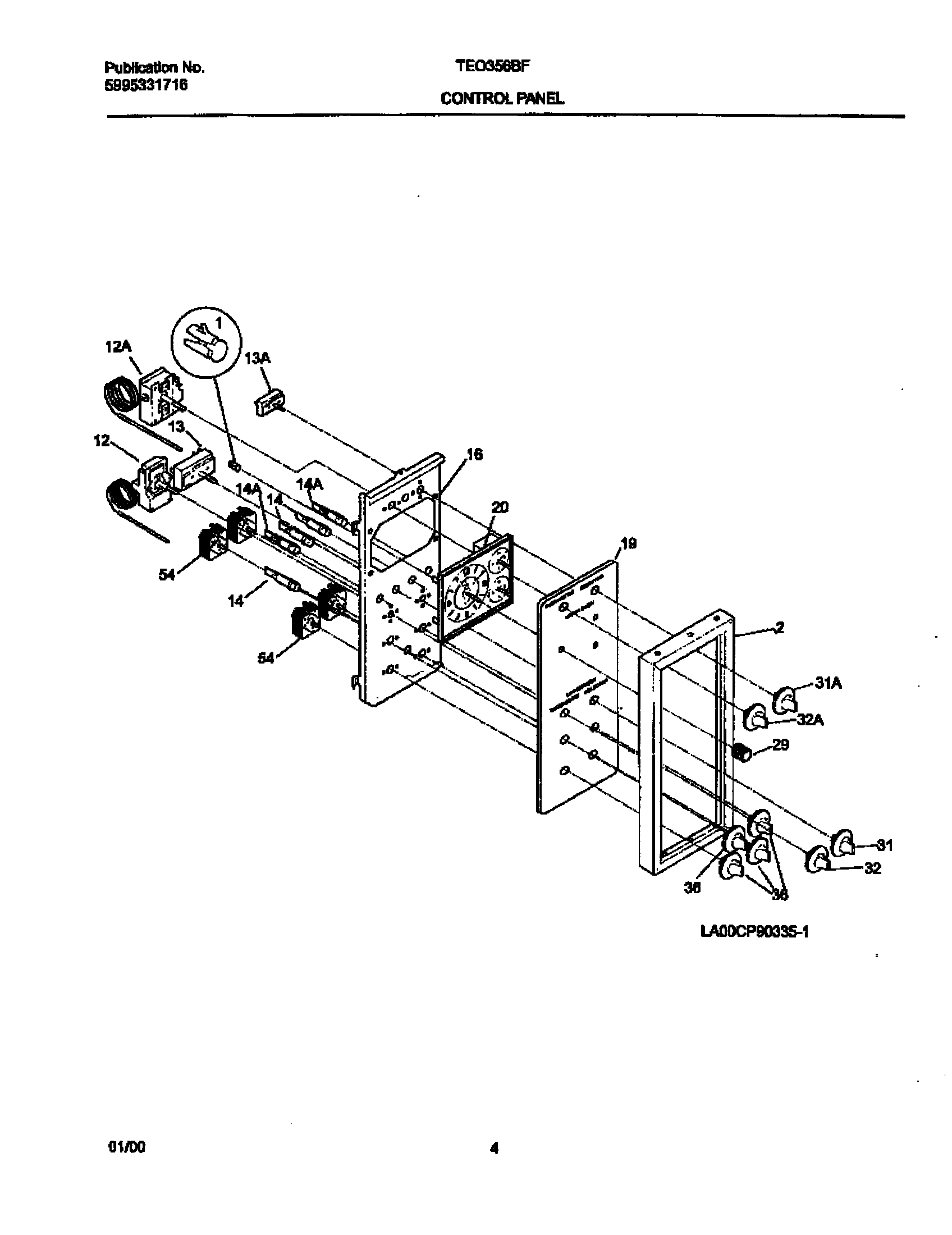Tappan TEO356BFD3 control panel diagram