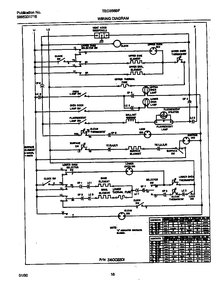 Tappan TEO356BFD3 wiring diagram diagram