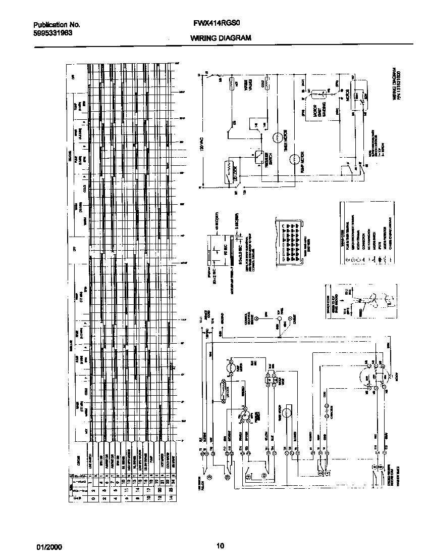 Frigidaire FWX414RGS0 131821600 wiring diagram diagram