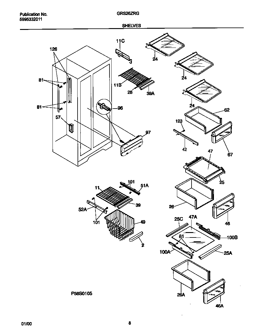 Gibson GRS26ZRGD0 shelves diagram