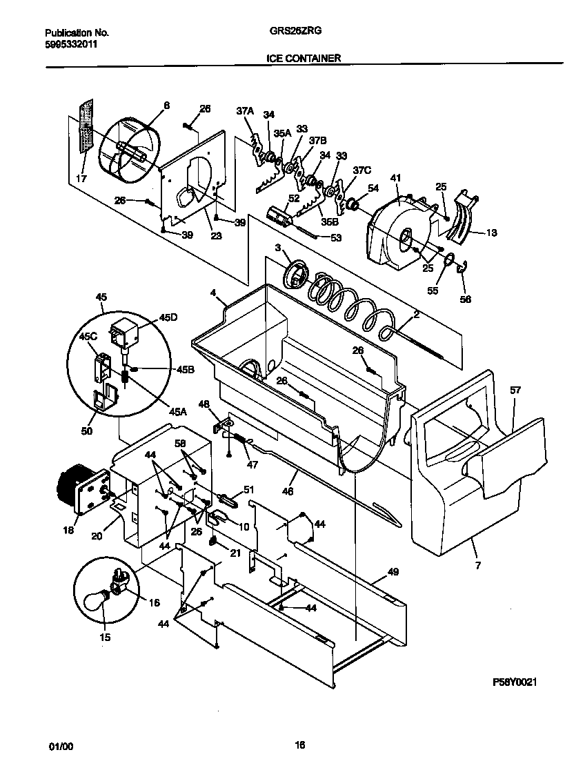Gibson GRS26ZRGD0 ice container diagram