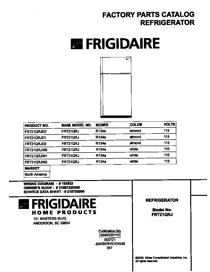 Frigidaire FRT21QRJD1 cover diagram