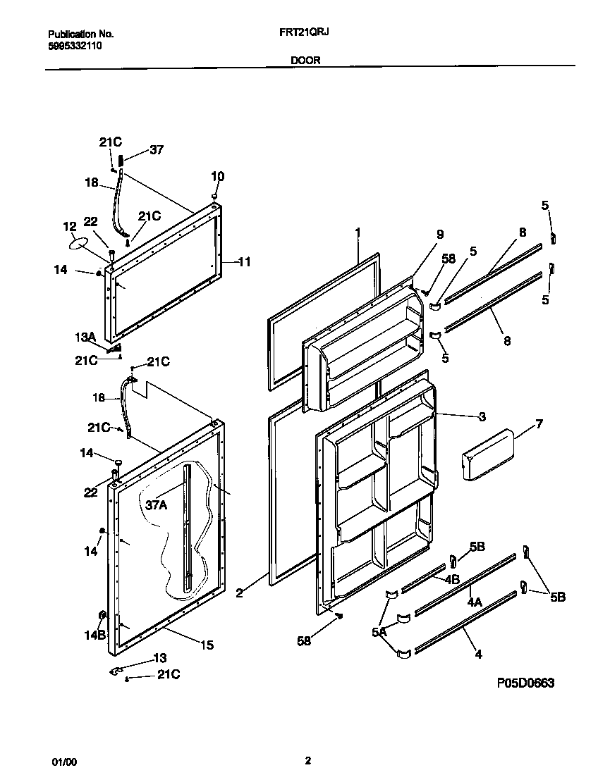 Frigidaire FRT21QRJD1 doors diagram
