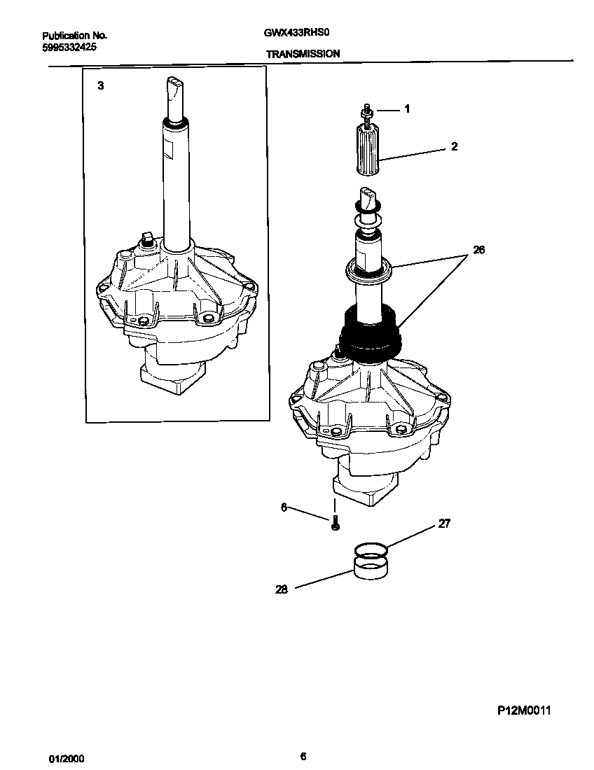 Gibson GWX433RHS0 p12m0011 transmission diagram