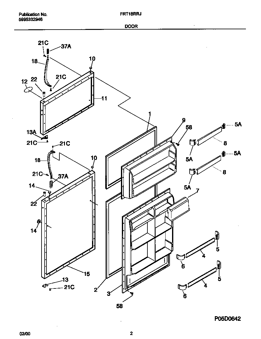 Frigidaire FRT18RRJD0 doors diagram