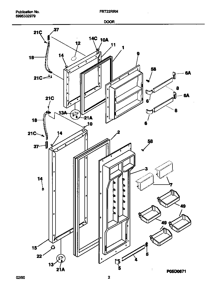 Frigidaire FRT22RRHD2 doors diagram