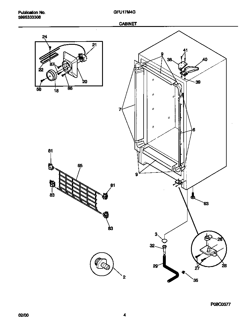 Gibson GFU17M4GW0 cabinet diagram