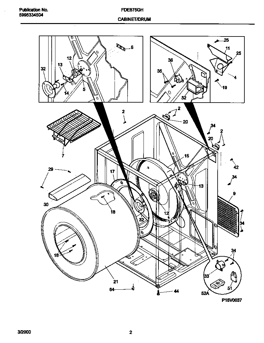 Frigidaire FDE875GHS0 p16v0037 dry cab,heater diagram