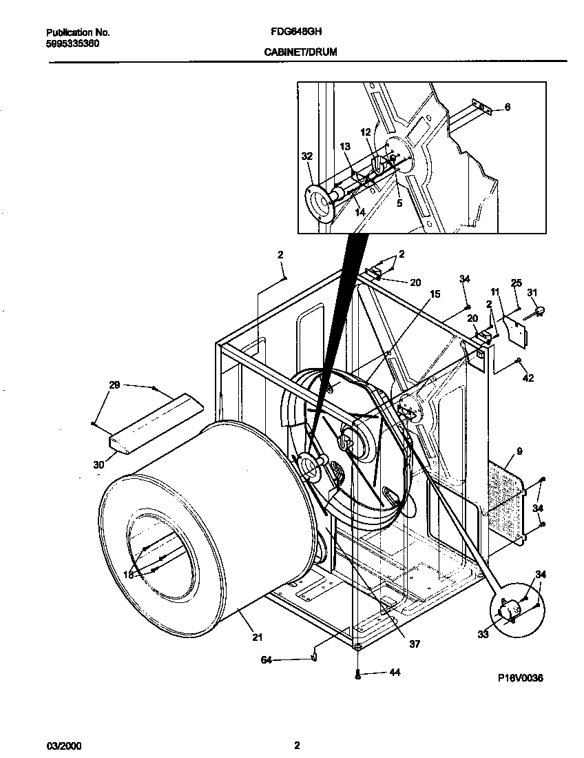 Frigidaire FDG648GHS0 p16v0036 dry cab,heater diagram