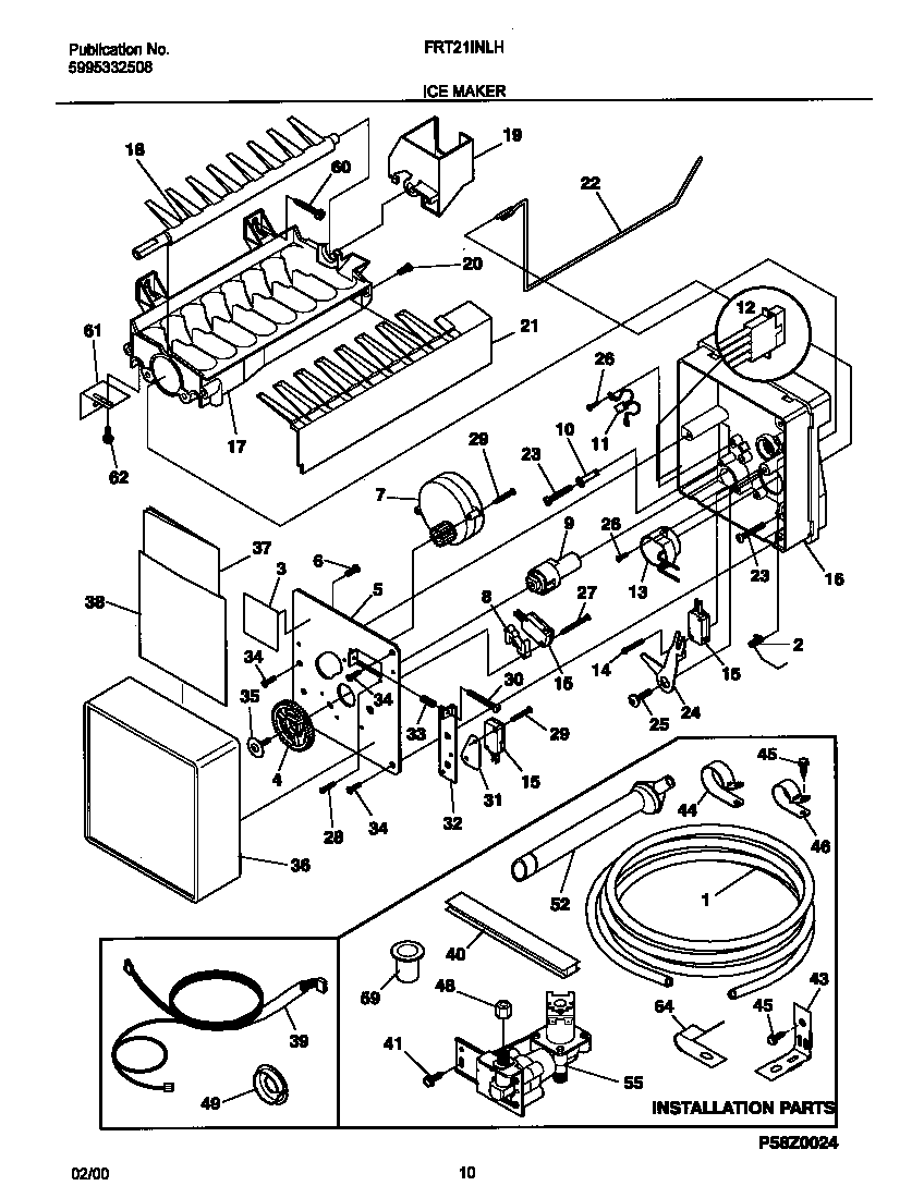 Frigidaire FRT21INLHB3 icemaker diagram