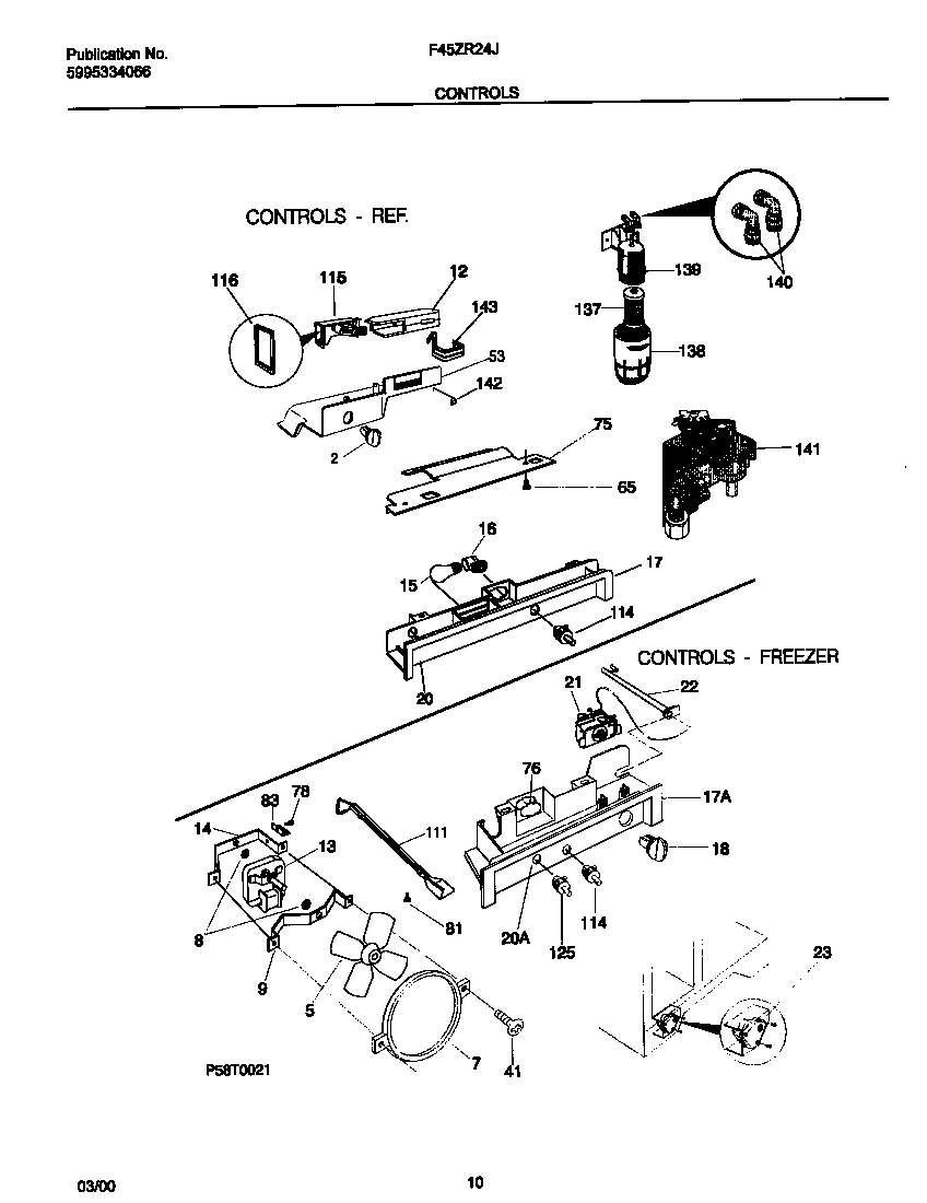 Frigidaire F45ZR24JW0 controls diagram