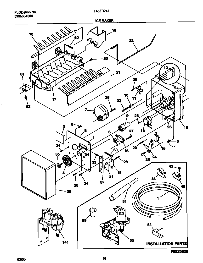 Frigidaire F45ZR24JW0 ice maker diagram