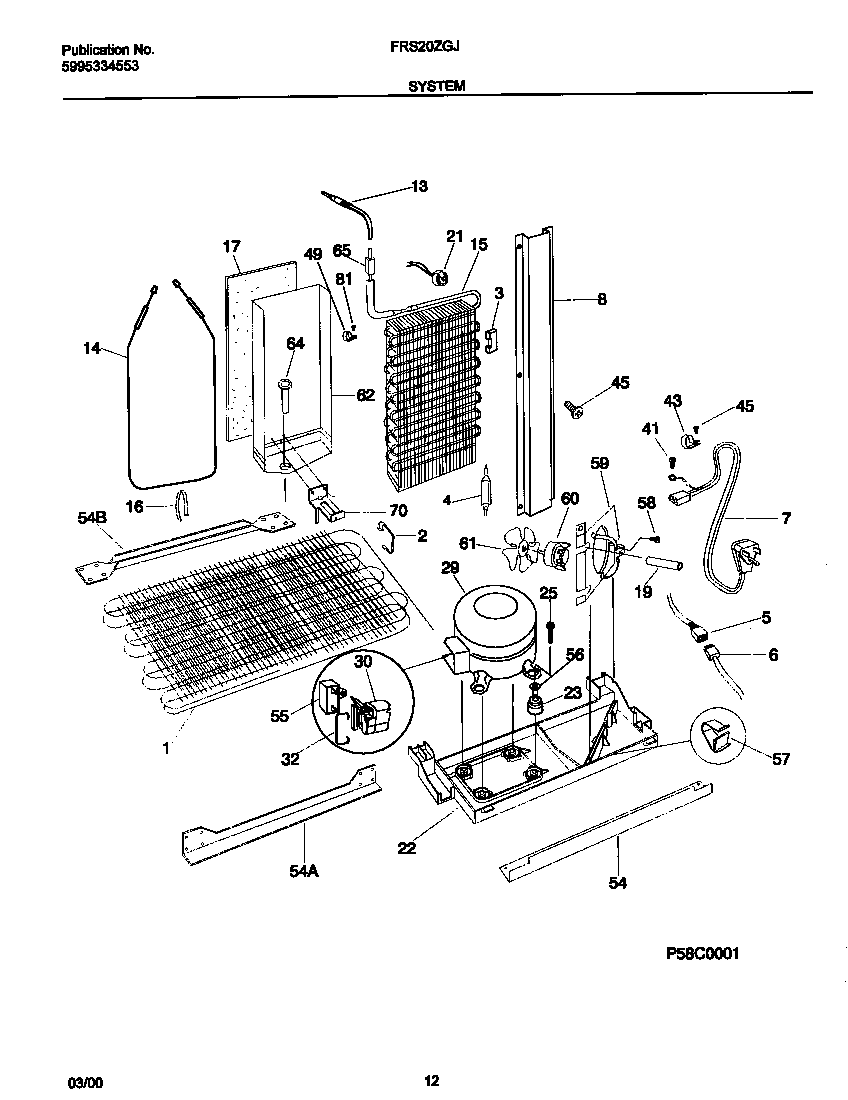 Frigidaire FRS20ZGJW0 system diagram