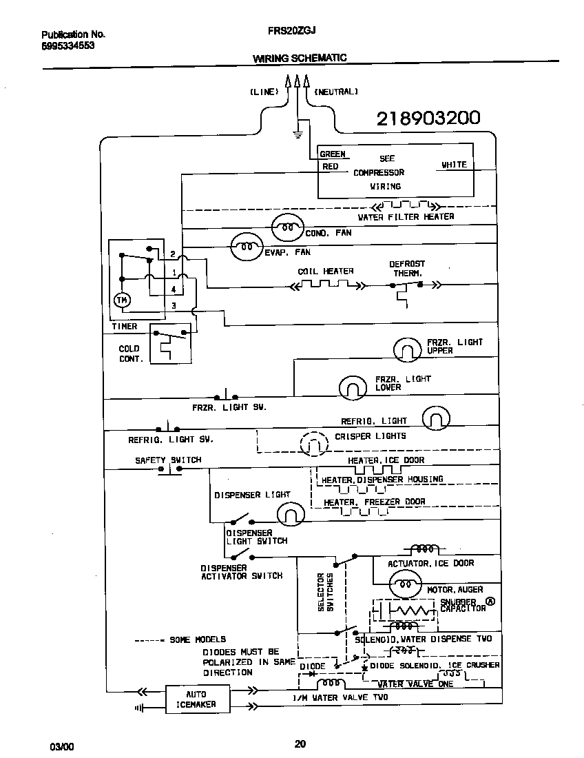 Frigidaire FRS20ZGJW0 wiring diagram diagram