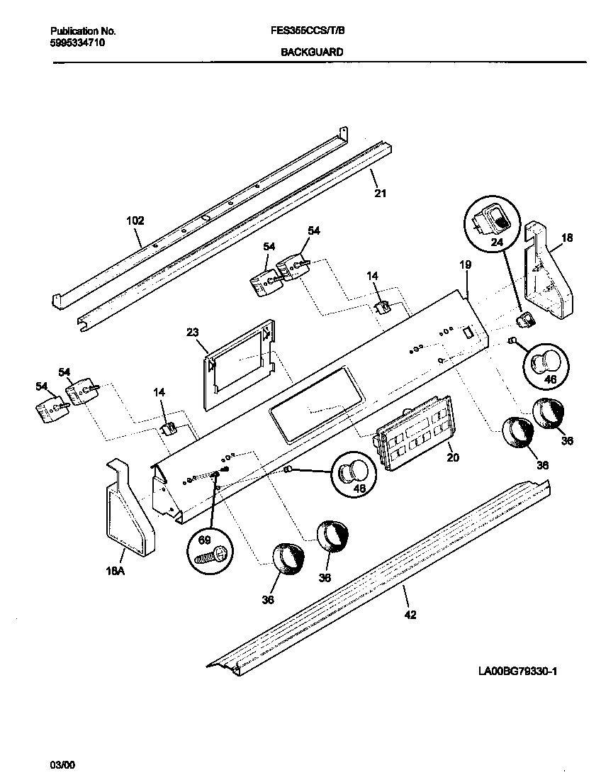 Frigidaire FES355CCTJ control panel diagram