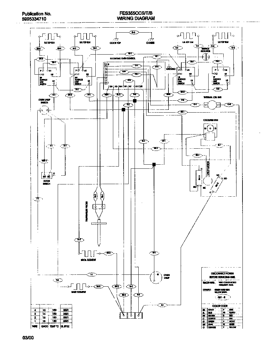 Frigidaire FES355CCTJ wiring diagram diagram