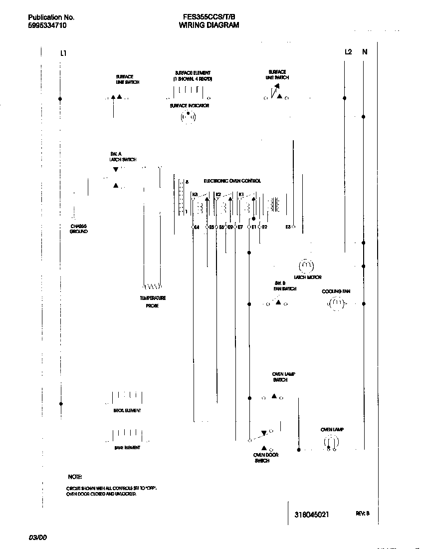 Frigidaire FES355CCTJ wiring diagram diagram