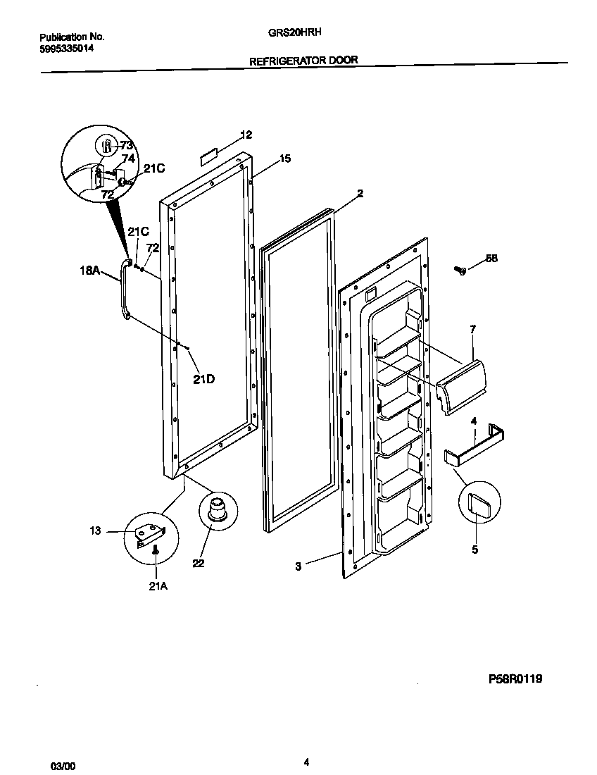 Gibson GRS20HRHD2 refr door diagram