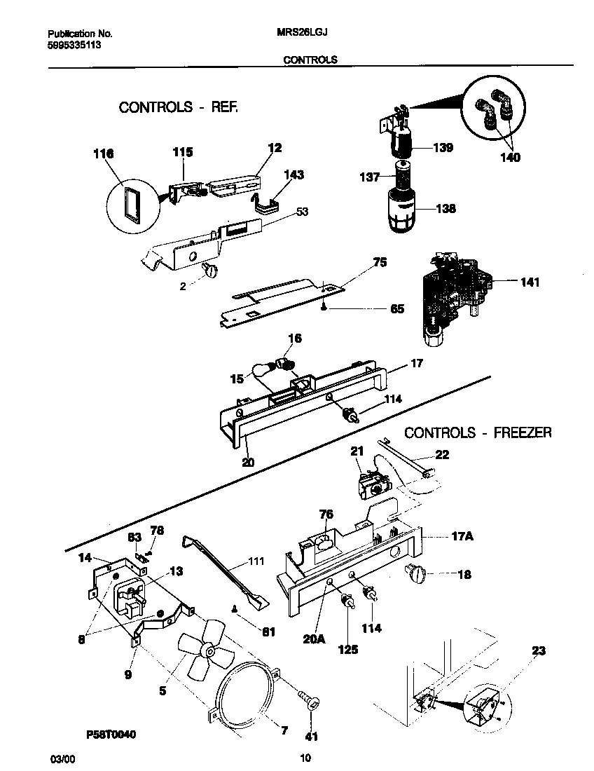 Universal/Multiflex (Frigidaire) MRS26LGJB0 controls diagram