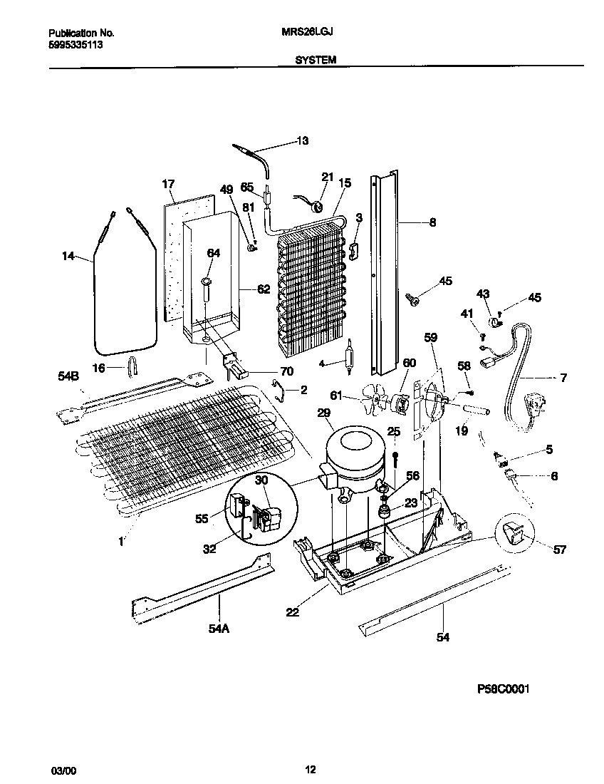 Universal/Multiflex (Frigidaire) MRS26LGJB0 system diagram