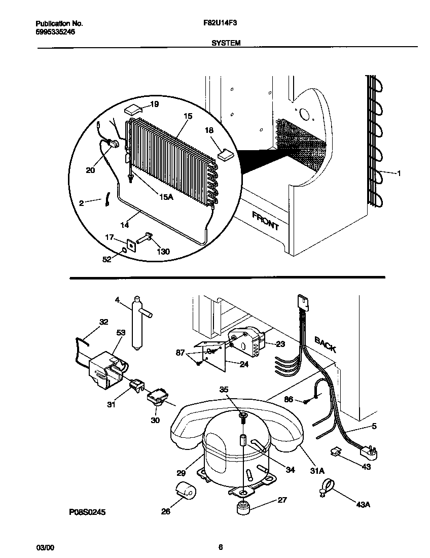 Frigidaire F82U14F3W0 system diagram