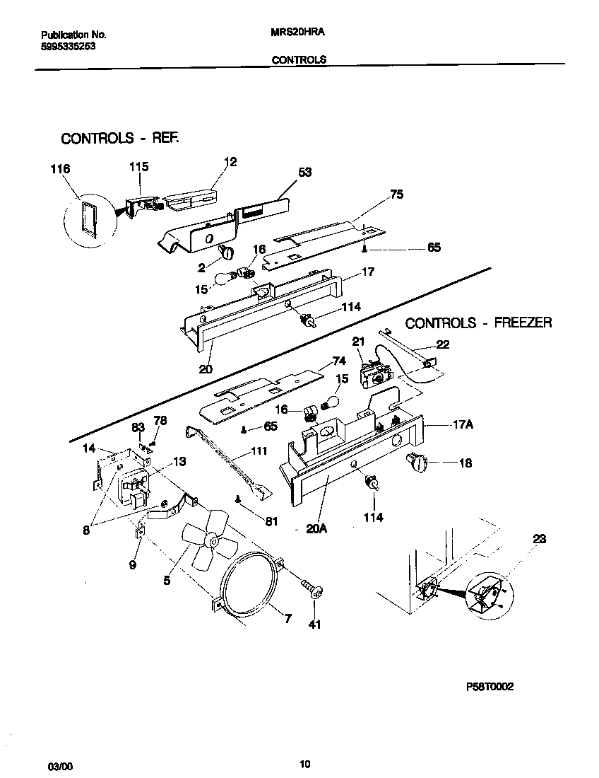 Universal/Multiflex (Frigidaire) MRS20HRADB controls diagram