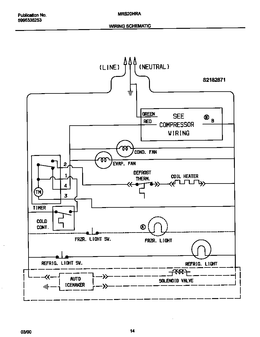 Universal/Multiflex (Frigidaire) MRS20HRADB wiring diagram diagram