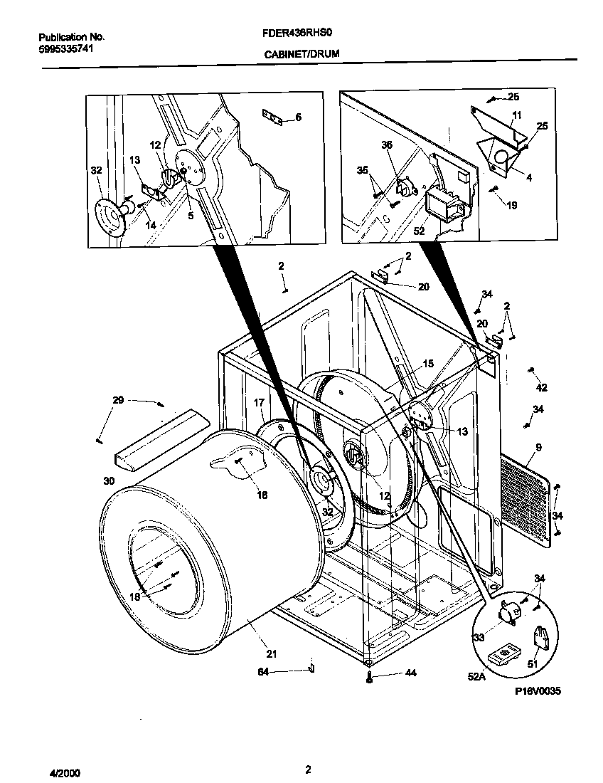 Frigidaire FDER436RHS0 p16v0035 dry cab,heater diagram