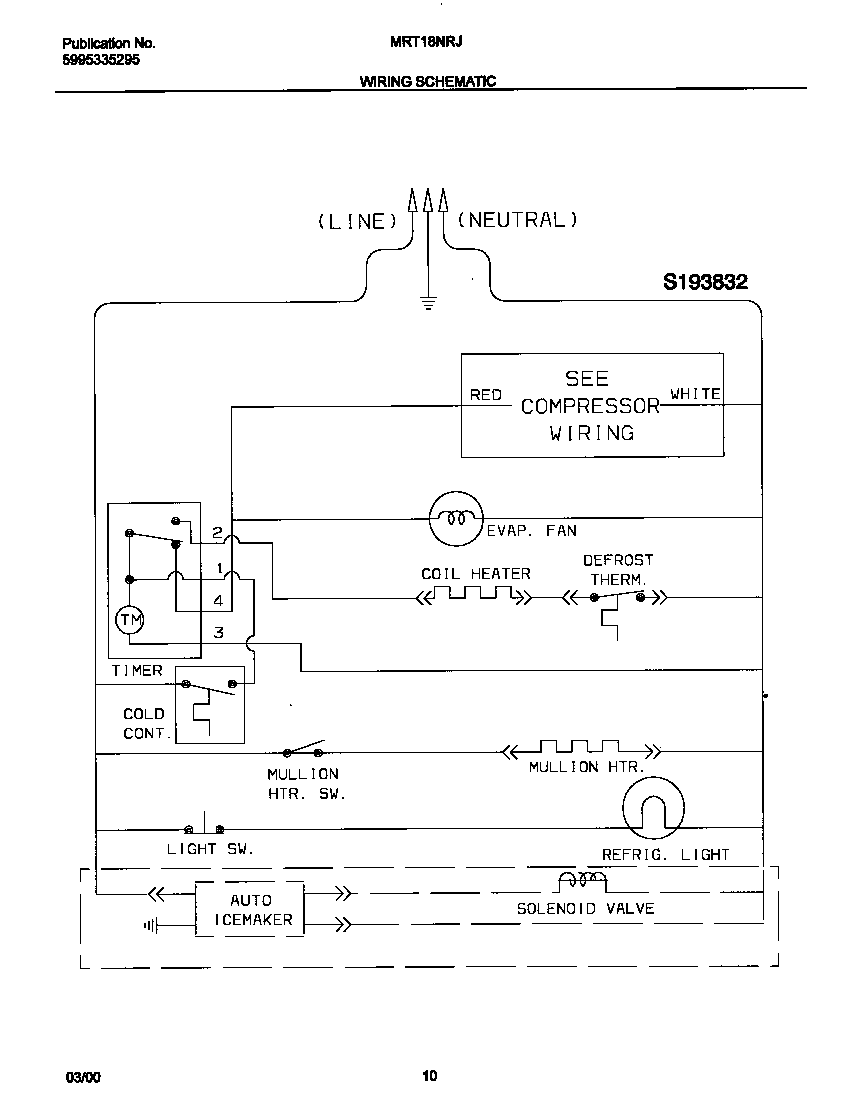 Universal/Multiflex (Frigidaire) MRT18NRJD0 wiring diagram diagram