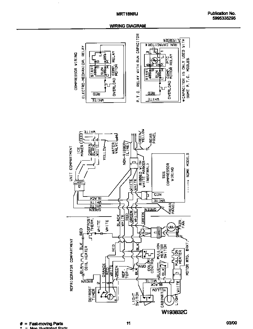 Universal/Multiflex (Frigidaire) MRT18NRJD0 wiring diagram diagram