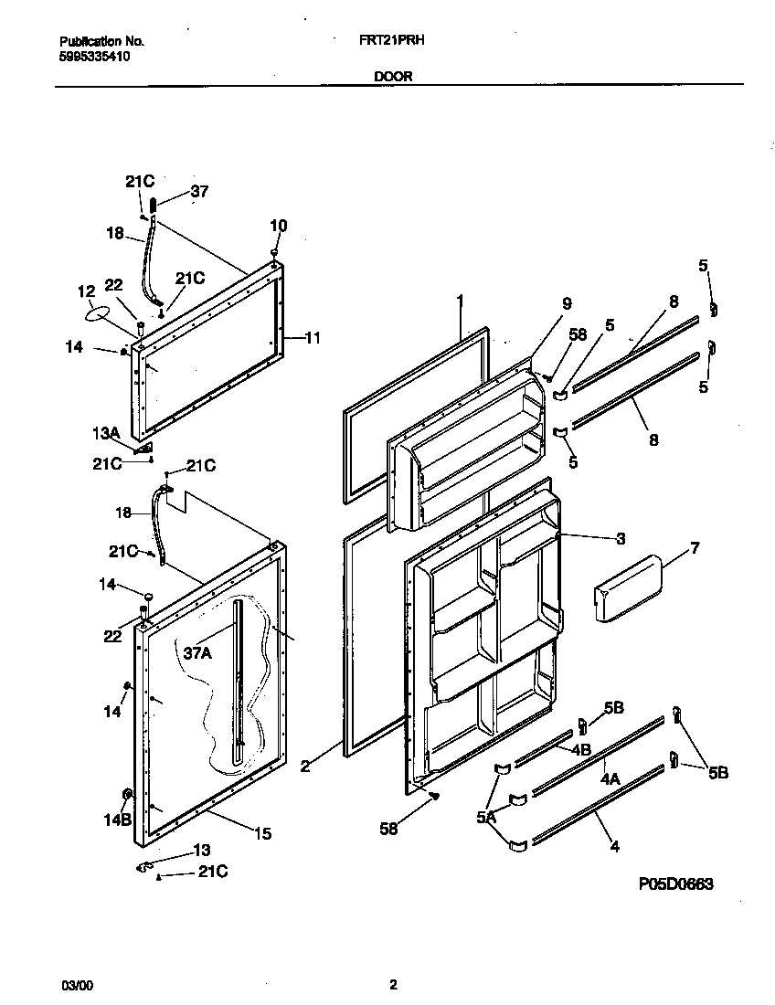 Frigidaire FRT21PRHW6 door diagram