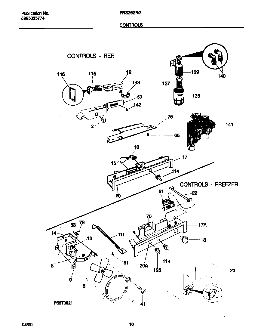 Frigidaire FRS26ZRGWA controls diagram