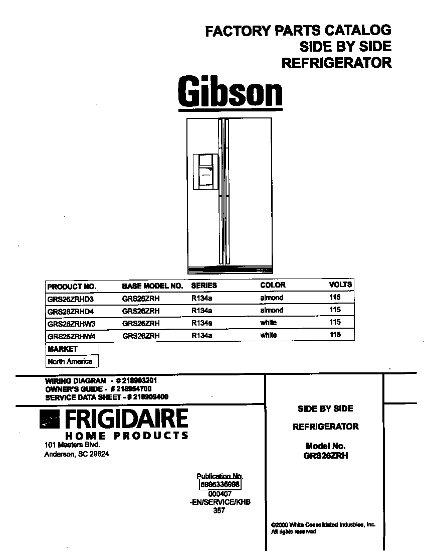 Gibson GRS26ZRHW3 cover diagram
