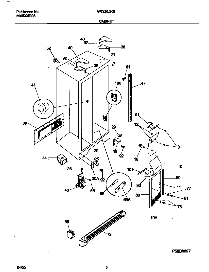 Gibson GRS26ZRHW3 cabinet diagram