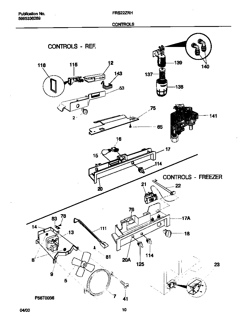 Frigidaire FRS22ZRHD2 controls diagram