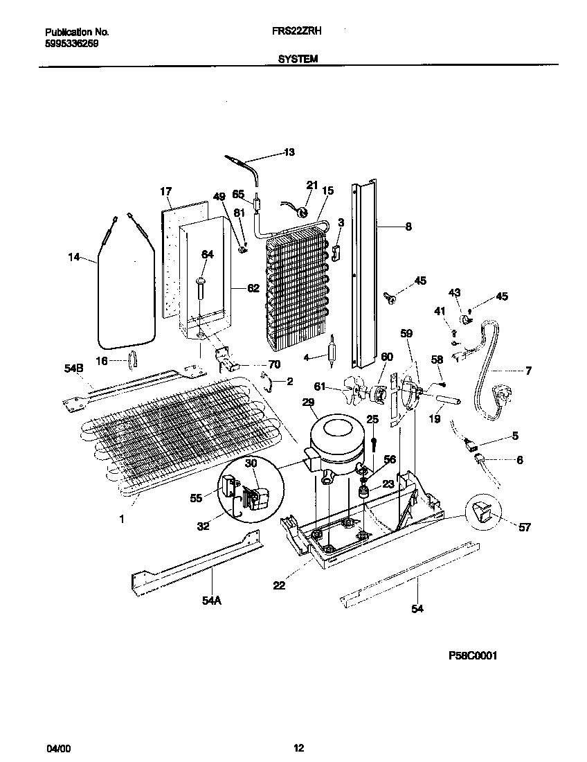 Frigidaire FRS22ZRHD2 system diagram