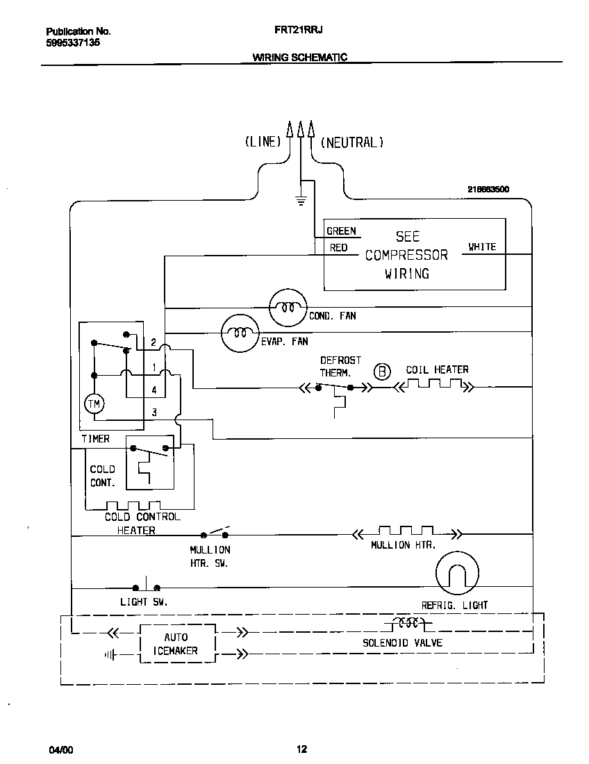 Frigidaire FRT21RRJW0 wiring diagram diagram