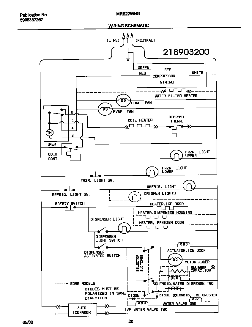 Universal/Multiflex (Frigidaire) MRS22WNGD6 wiring diagram diagram