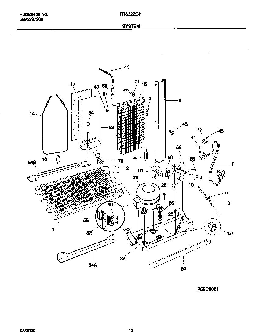 Frigidaire FRS22ZGHB4 system diagram