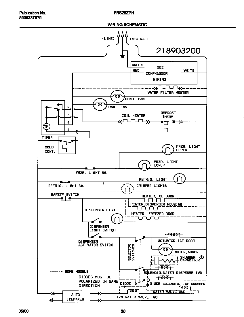 Frigidaire FRS26ZPHD2 wiring diagram diagram