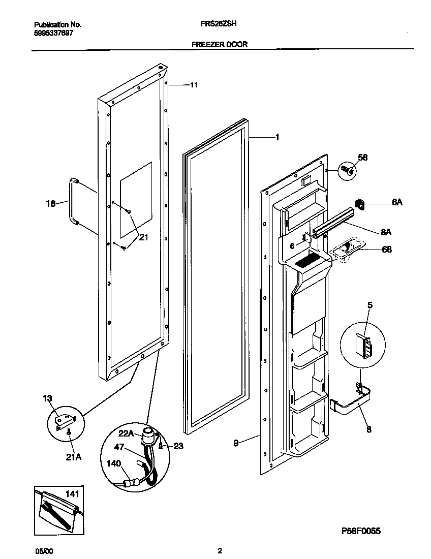 Frigidaire FRS26ZSHB3 frz door diagram