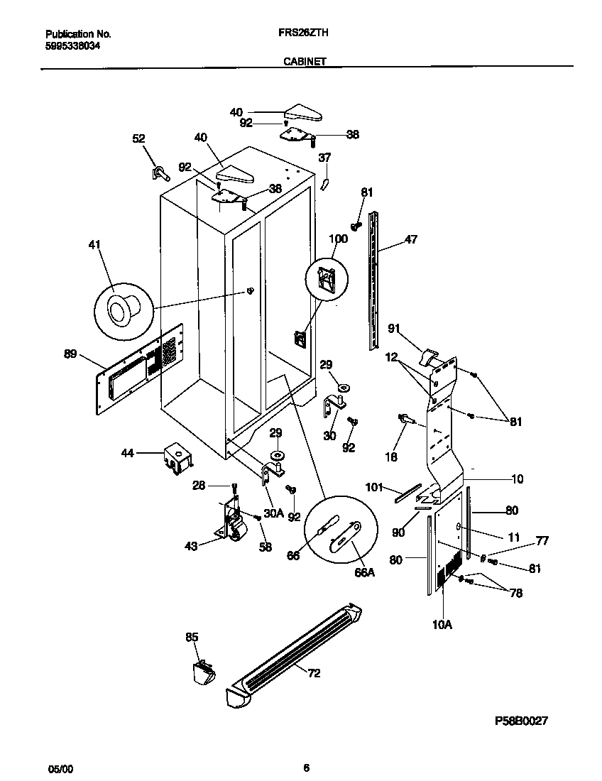 Frigidaire FRS26ZTHD3 cabinet diagram