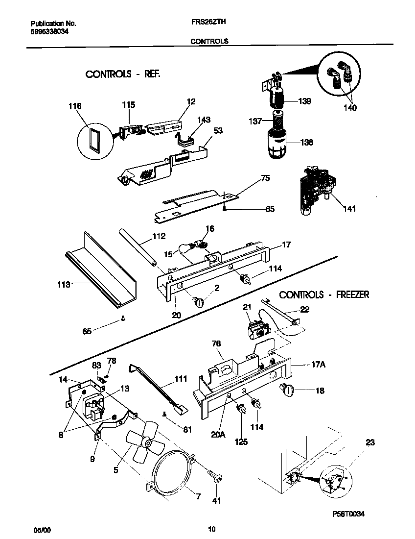 Frigidaire FRS26ZTHD3 controls diagram
