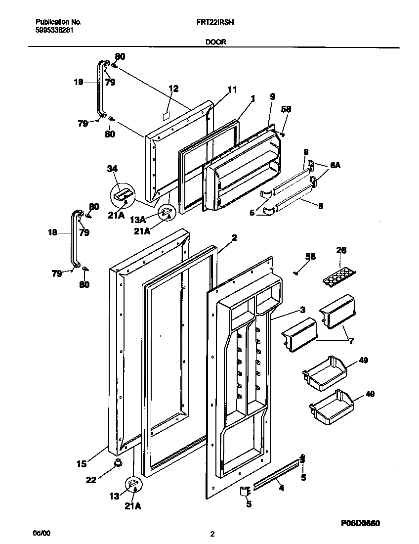 Frigidaire FRT22IRSHK3 door diagram