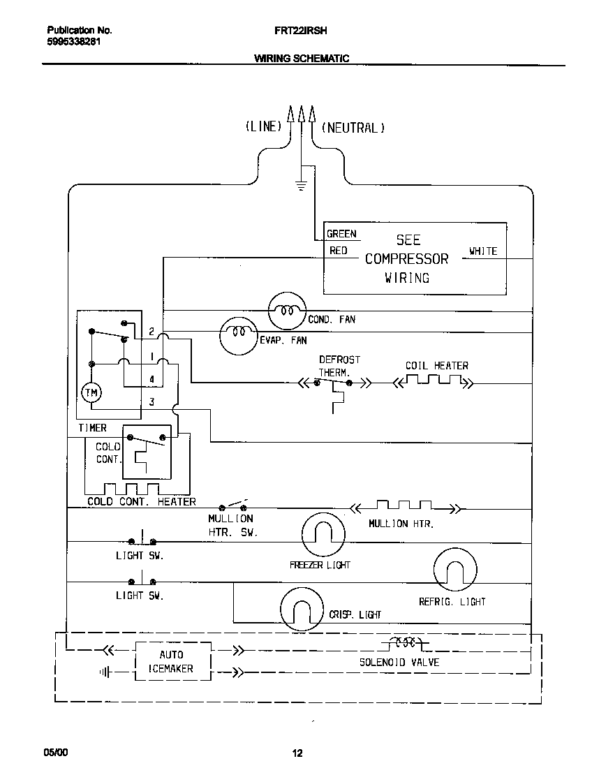 Frigidaire FRT22IRSHK3 wiring schematic diagram