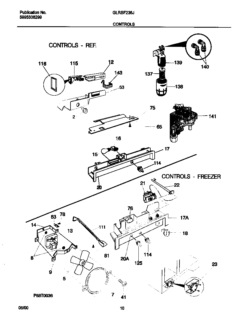 Frigidaire GLRSF236JW0 controls diagram