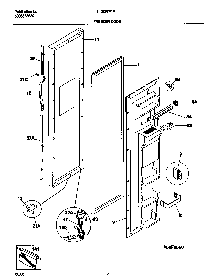 Frigidaire FRS20WRHD5 frz door diagram