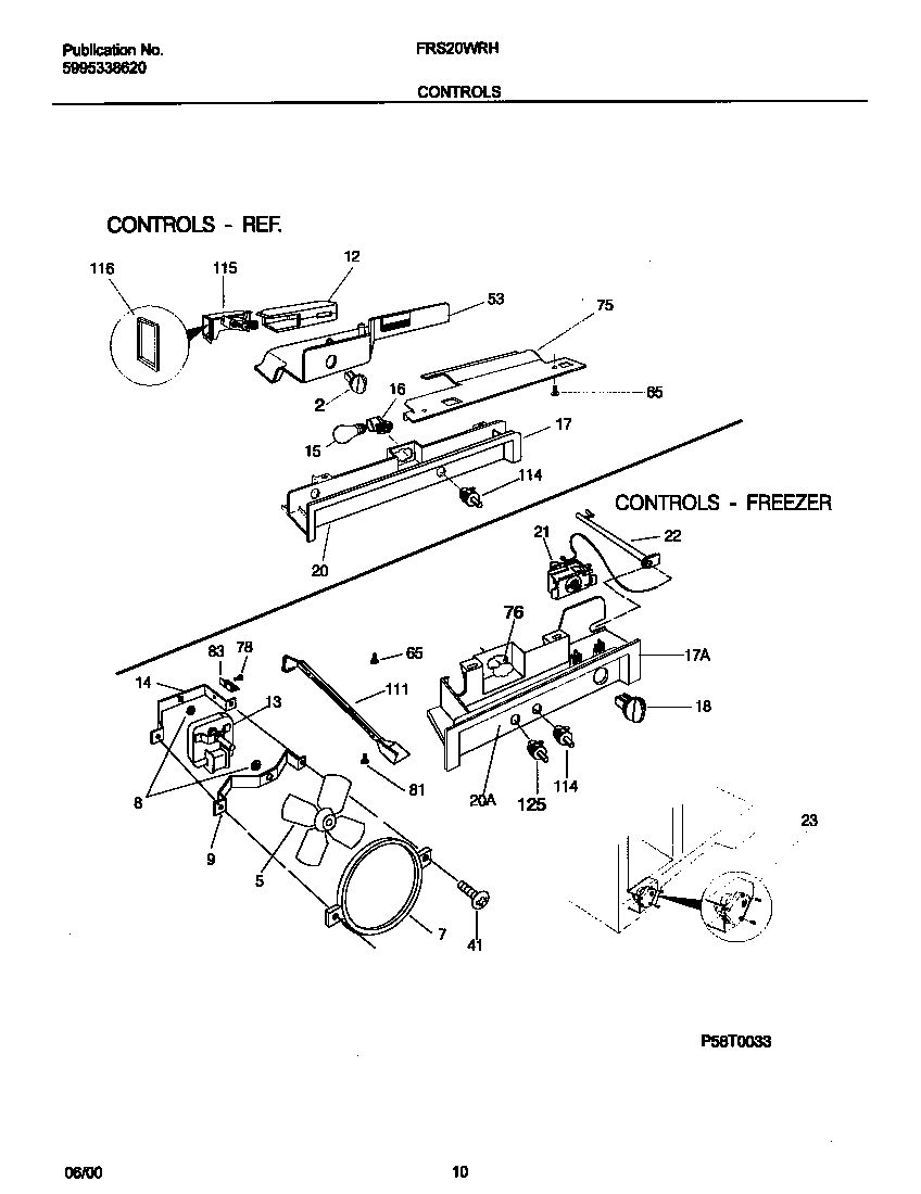 Frigidaire FRS20WRHD5 controls diagram