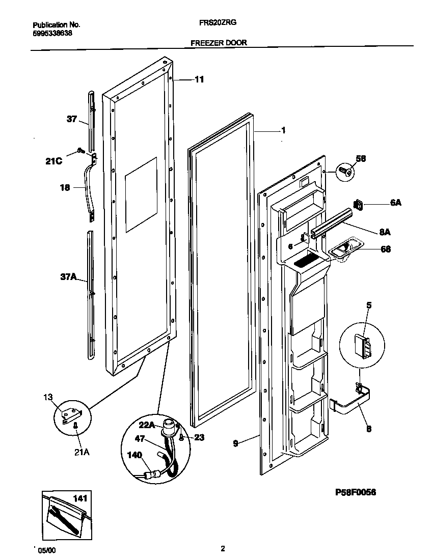 Frigidaire FRS20ZRGD7 frz door diagram