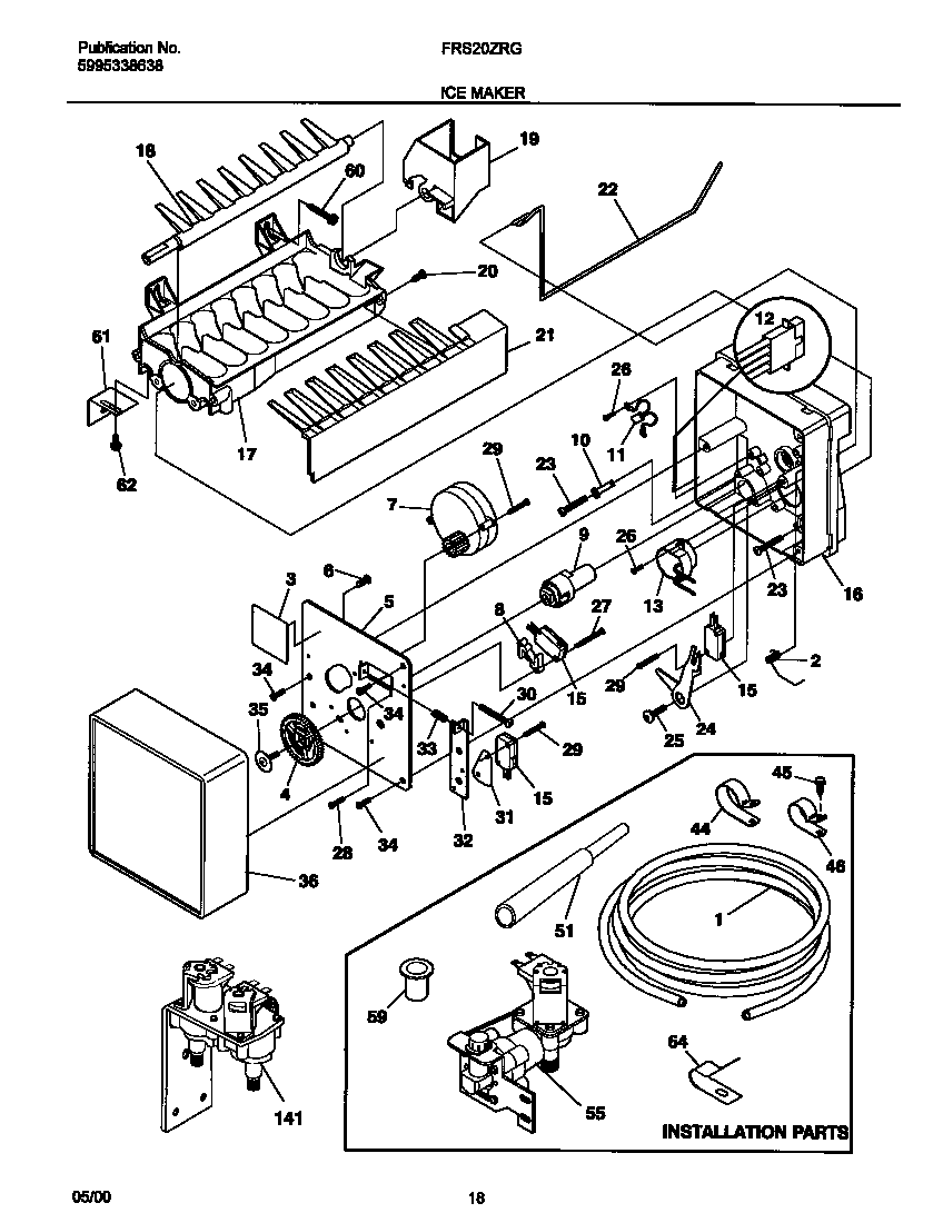 Frigidaire FRS20ZRGD7 ice maker diagram